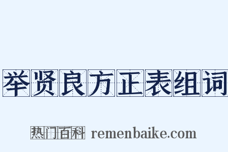 举贤良方正表组词是什么意思的图片
